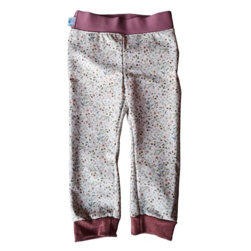 Spetter-Broek-BloemenOudRoze Waterafstotende buitenspeelbroek - Bloemen