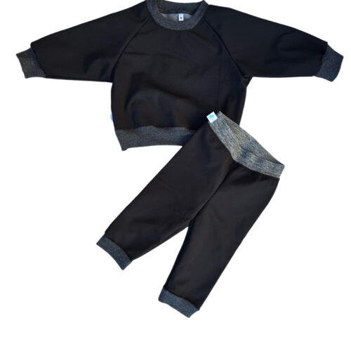 Zwart-Combi Waterafstotende buitenspeelbroek - Zwart